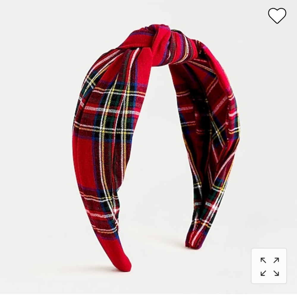 J Crew red Stewart Tartan headband
